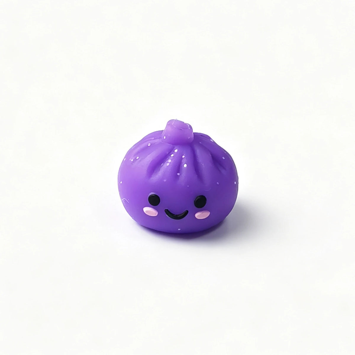Purple bao bun silicone focal bead with a smiling face
