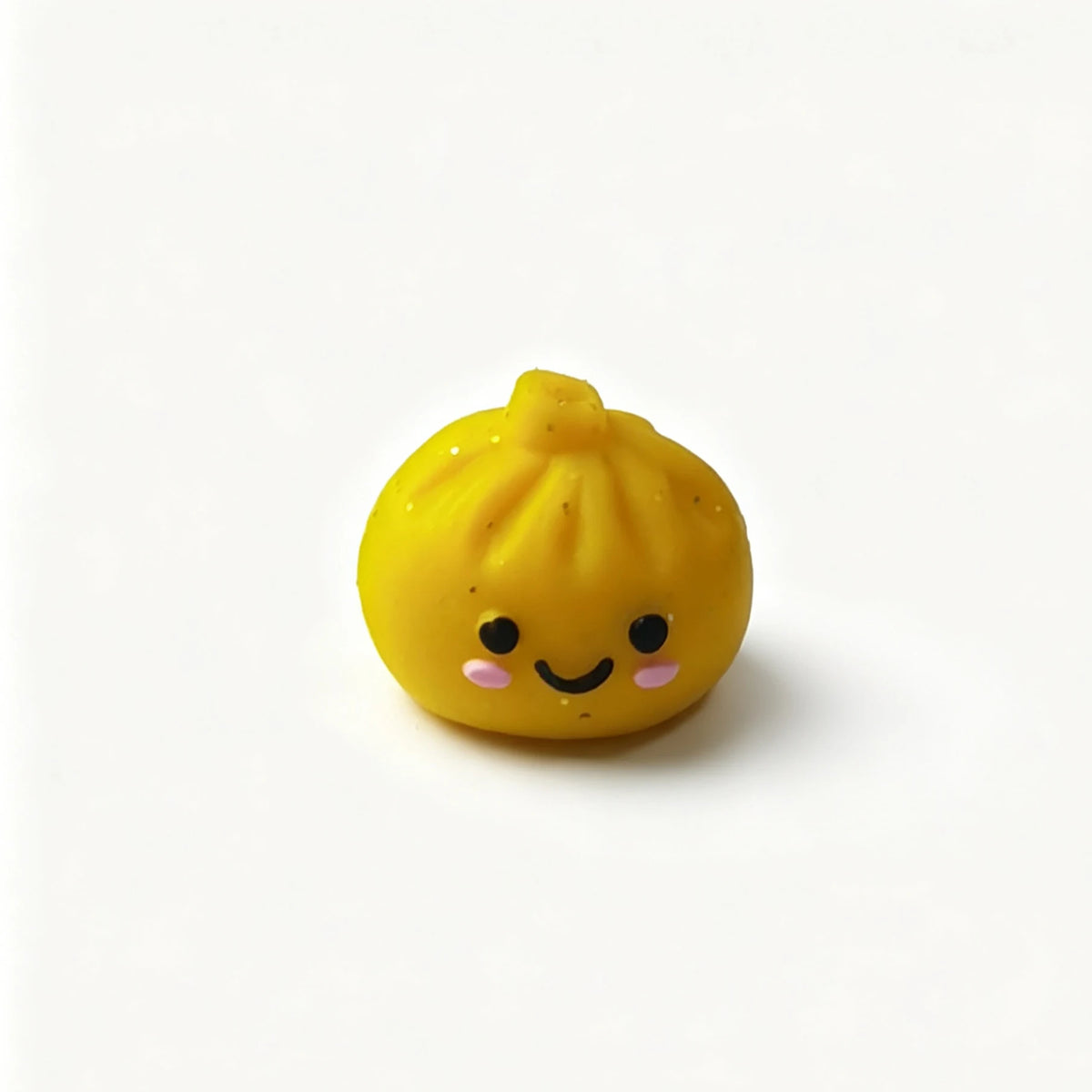 Yellow bao bun silicone focal bead with a smiling face