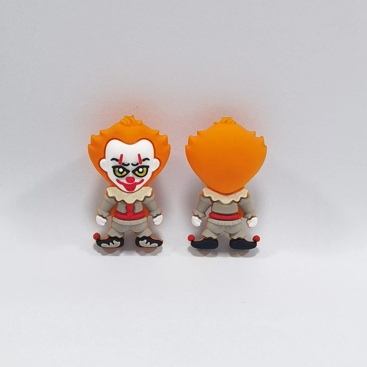 Clown - Orange Hair Halloween silicone focal bead design on a pale background