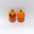Jack-o-Lantern - Orange Halloween silicone focal bead design on a pale background