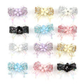 Example assortment of rhinestone bow focal beads with flower centers